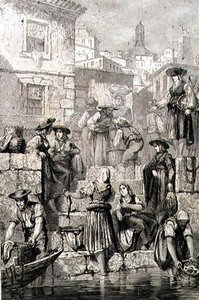 Pescadores de Porto en la década de 1860 de French School