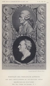 Retrato de los principales autores de las dos enciclopedias del siglo XVIII