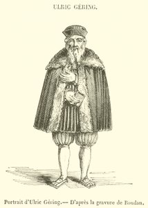 Retrato de Ulric Gering (grabado) de French School