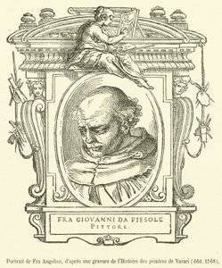 Retrato de Fra Angelico (grabado) de French School