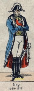 Retrato de cuerpo entero de Michel Ney (1769-1815) mariscal del Imperio, Imagen de Epinal de finales del siglo XIX. de French School