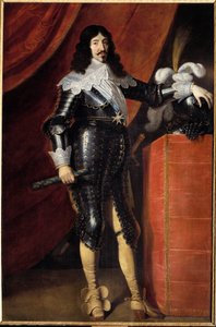 Retrato de cuerpo entero de Luis XIII (1601-1643) en armadura. Pintura de la Escuela Francesa del siglo XVII. Museo del castillo de Chambord de French School