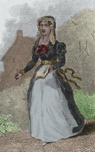Retrato de Adelaide-Gillette Dufrenoy (1765-1825) poetisa francesa. Grabado de 1876. de French School