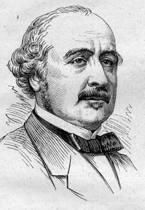 Retrato de Albert de Broglie (1821-1901), político, diplomático, historiador, ensayista y académico francés. Grabado en "Le Monde Illustré" n°883 del 14 de marzo de 1874 de French School