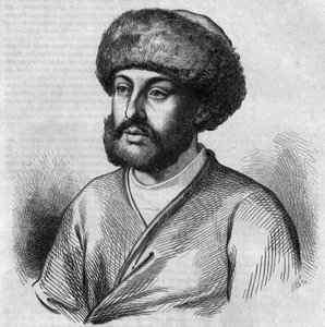 Retrato de Alexandre Maurocordato (Mavrocordatos) (1636-1709), político griego, intérprete para el gobierno otomano. Grabado por Chevignard en "El Magasin Pintoresco" de French School