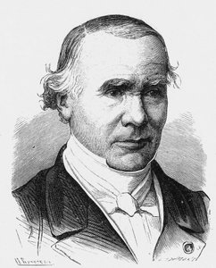 Retrato de Alfred Louis Maris Velpeau (1795 - 1867), cirujano francés (un vendaje lleva su nombre) - en “Album de la Ciencia; científicos ilustres; Grandes descubrimientos” 1896. de French School