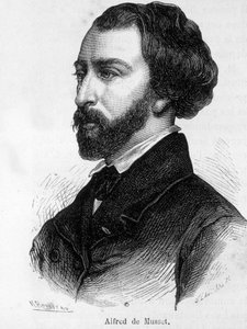 Retrato de Alfred de Musset (1810 - 1857) escritor francés. de French School