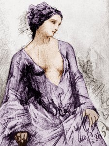 Retrato de Apollonie Sabatier, amante de Baudelaire en 1852 de French School
