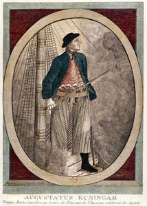 Retrato de Augustatus Kuningam, un pirata americano activo durante la Guerra de Independencia, c.1780