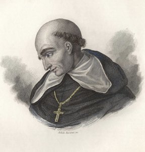 Retrato de Bartolomé de Las Casas (1472-1566), hermano dominico español y eveque de Chiapas. en "Retratos de hombres útiles"