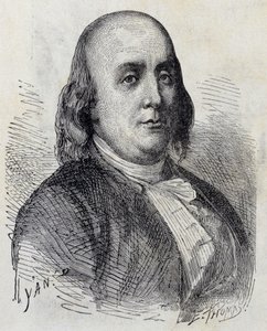 Retrato de Benjamin Franklin (1706 - 1790), político, memorialista, panfletista y físico estadounidense - en 
