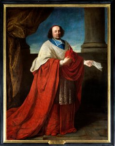 Retrato del Cardenal de Cambout de Coislin (1636-1706) obispo de Orleans, Prior de Longpont. Pintura anónima del siglo XVII. Mención obligatoria: Sully sur Loire, Chateau de Sully de French School