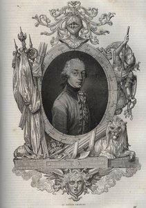 Retrato de Charles-Louis de Austria-Teschen (Charles Louis de Austria Teschen) (1771-1847) (Erzherzog Karl von Österreich) Archiduque de Austria, Duque de Teschen - Archiduque Carlos, Duque de Teschen - de “Nueva Enciclopedia Nacional” por Maurice La Chare de French School