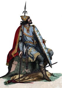 Retrato de Carlos Martel (688-741), líder militar y político franco de French School
