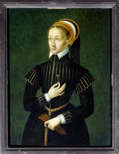 Retrato de Claude de Francia (1499-1524) Reina de Francia y esposa de Francisco I. Pintura anónima del siglo XVI. Dim. 0,28x0,21 m. Chantilly, Museo Condé de French School