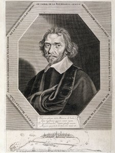 Retrato de Clement Metezeau, arquitecto e ingeniero del rey, inventor del dique a través del canal de La Rochelle, años 1627-28 de French School