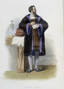 Retrato de Clement des Marets llamado Marot, poeta francés (1496-1544) - en "Le Plutarque français", Ed. Mennechet de French School