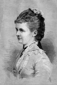 Retrato de Emma de Waldeck Pyrmont (Waldeck-Pyrmont) (1858-1934), Reina de Holanda. Grabado en "Le Monde Illustré" n°1139 del 25 de enero de French School
