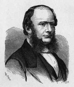 Retrato de Ernest Werner von Siemens (1816 - 1892), ingeniero e industrial alemán, fundador de la empresa que creó la primera gran línea telegráfica europea... - en “Álbum de Ciencia; científicos ilustres; Grandes descubrimientos” 1896