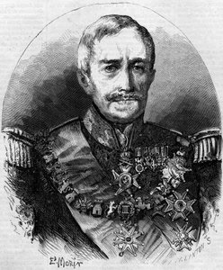 Retrato de Esprit Victor Elisabeth Boniface de Castellane (1788-1862), mariscal francés. Grabado en "Le Monde Illustré" n°56 del 1 de mayo de 1858. de French School