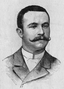 Retrato de François Lhoste (1859-1887), aeronauta francés - en 