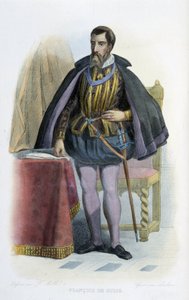 Retrato de François de Guise, teniente general francés (1519-1563). - en "Le Plutarque français"