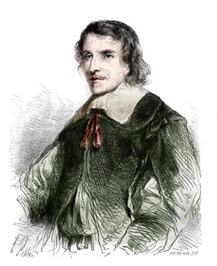 Retrato de François de La Mothe Le Vayer (La-Mothe-Le-Vayer) (1585-1672), filósofo francés. Grabado de 1858 de French School