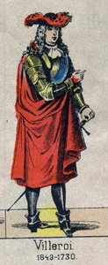 Retrato de François de Neufville, Duque de Villeroi, Mariscal de Francia (1644-1730). Imagen de Épinal de finales del siglo XIX. de French School