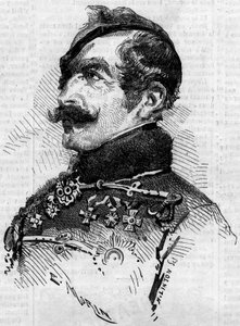 Retrato de Franz von Schlick (1789-1862), mariscal de campo, comandante general del ejército austríaco en Italia durante el Risorgimento en 1859. Grabado en 