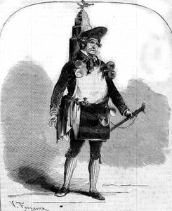 Retrato de Frédérick Lemaître (1800-1876), comediante francés en “Le Marchand de coco” de Adolphe d