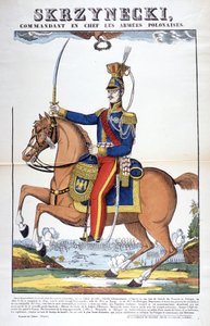 Retrato del General Jean Skrznecki, comandante en jefe del ejército polaco, se alistó en las tropas napoleónicas. Imagen de Epinal de French School