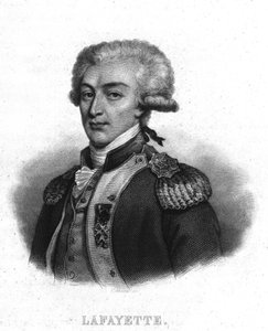 Retrato del General La Fayette (Lafayette) (1757 - 1834) - en “Revolución francesa” por Thiers. Siglo XIX de French School