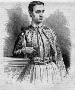 Retrato de Jorge I (Georges de Dinamarca) (1845-1913), Rey de Grecia. Grabado en "Le Monde Illustré" n°340 del 17 de octubre