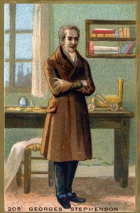 Retrato de George Stephenson (1781-1848). Cromolitografía de finales del siglo XIX