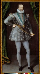 Retrato de Enrique IV Rey de Francia (1553-1610) pintura anónima del siglo XVII. Grenoble, Museo de Bellas Artes de French School