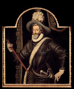 Retrato de Enrique IV en coraza blanca y pluma, Rey de Francia y Navarra (1553-1610) de French School