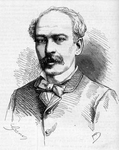 Retrato de Hermenegildo Capelo (1841-1917), explorador portugués. Grabado en "El Mundo Ilustre" de French School