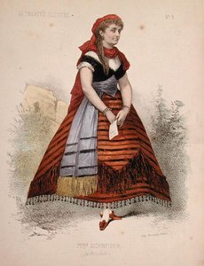 Retrato de Hortense Schneider (1833-1920) en el papel de La Perichole en la opereta del mismo nombre de Jacques Offenbach (1819-90) ilustración de 