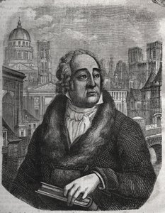 Retrato de Jacques-Antoine Dulaure (Jacques Antoine) (1755-1835) arqueólogo e historiador francés - Grabado en “La historia física, civil y moral de París: desde los primeros tiempos históricos hasta la actualidad” por Jacques Antoine Dulaure. 1853