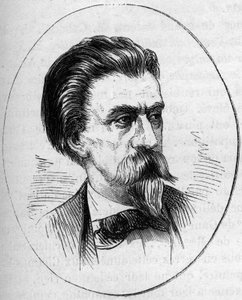 Retrato de Jean Baptiste (Jean-Baptiste) Carpeaux (1827-1875), escultor francés. Grabado en “Le Monde Illustré” n°890 del 2 de mayo de 1874