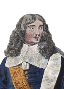 Retrato de Jean Baptiste (Jean-Baptiste) Colbert (1619-1683), político francés. ilustración de “Le Plutarque Français” por Edmond Mennechet