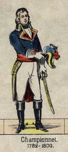 Retrato de Jean Etienne Championet, general francés (1762-1800). Imagen de Épinal de finales del siglo XIX.