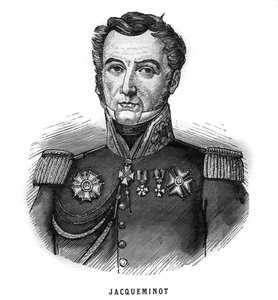 Retrato de Jean François Jacqueminot, Vizconde de Ham (1787-1865), general y político francés. Grabado en "Les Illustrations De L