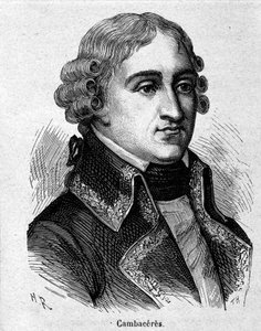 Retrato de Jean Jacques Régis de Cambacérès, Duque de Parma, jurista y político francés (1753-1824) - grabado - en "L