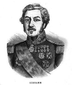Retrato de Jean Paul Adam Schramm (1789-1884) general francés. Grabado en “Les Illustrations De L