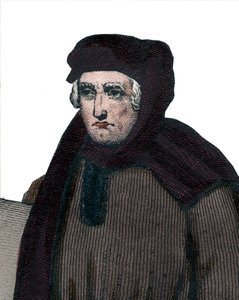 Retrato de Jean Froissart (1337-1404), cronista francés de la Francia medieval. de French School
