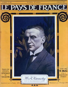 Retrato de Kerensky, portada de la revista francesa Le Pays de France, 4 de octubre de 1917