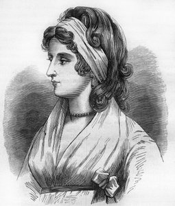 Retrato de Lady Hamilton (Emma Lyons) (1765-1815) amante de Horatio Nelson conocido como Almirante Nelson (1758-1805). Grabado en “La historia de la prostitución y la depravación entre todos los pueblos del mundo desde la antigüedad hasta el presente” por  de French School