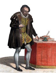 Retrato de Lord Michel Eyquem de Montaigne (1533-1592), escritor francés de French School