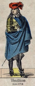 Retrato de Louis-Joseph (Louis Joseph) de Bourbon (1645-1712) conocido como el Gran Vendome, Duque de Penthievre y Mercoeur, luego Duque de Vendome y Par de Francia. Imagen de Epinal de finales del siglo XIX.